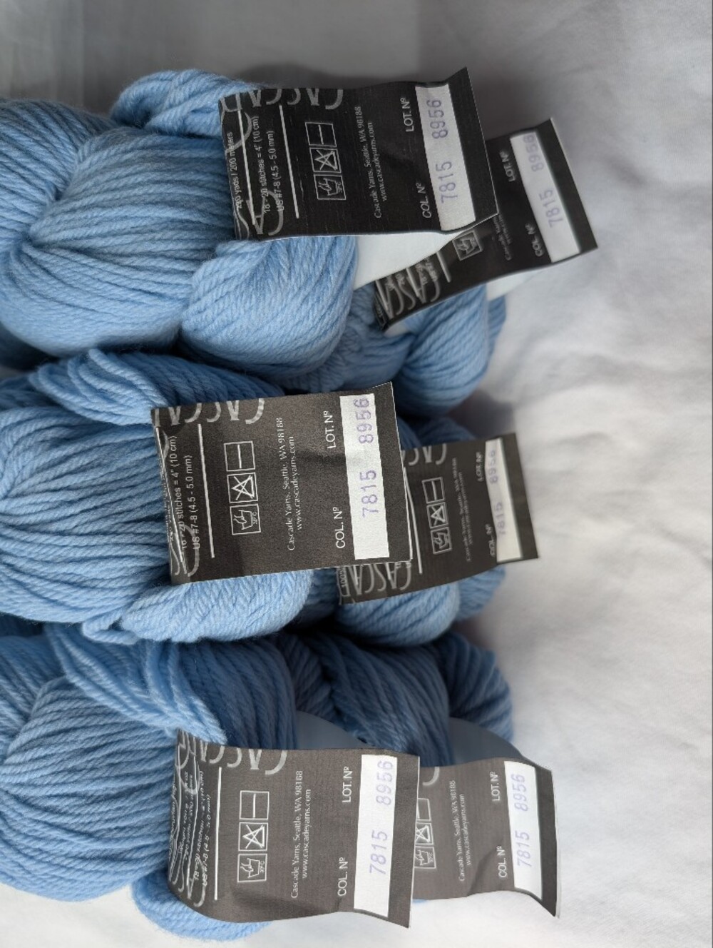 Cascade Yarns Cascade 220 Wool Yarn Light Blue - 6 Skeins - Picture 6 of 8